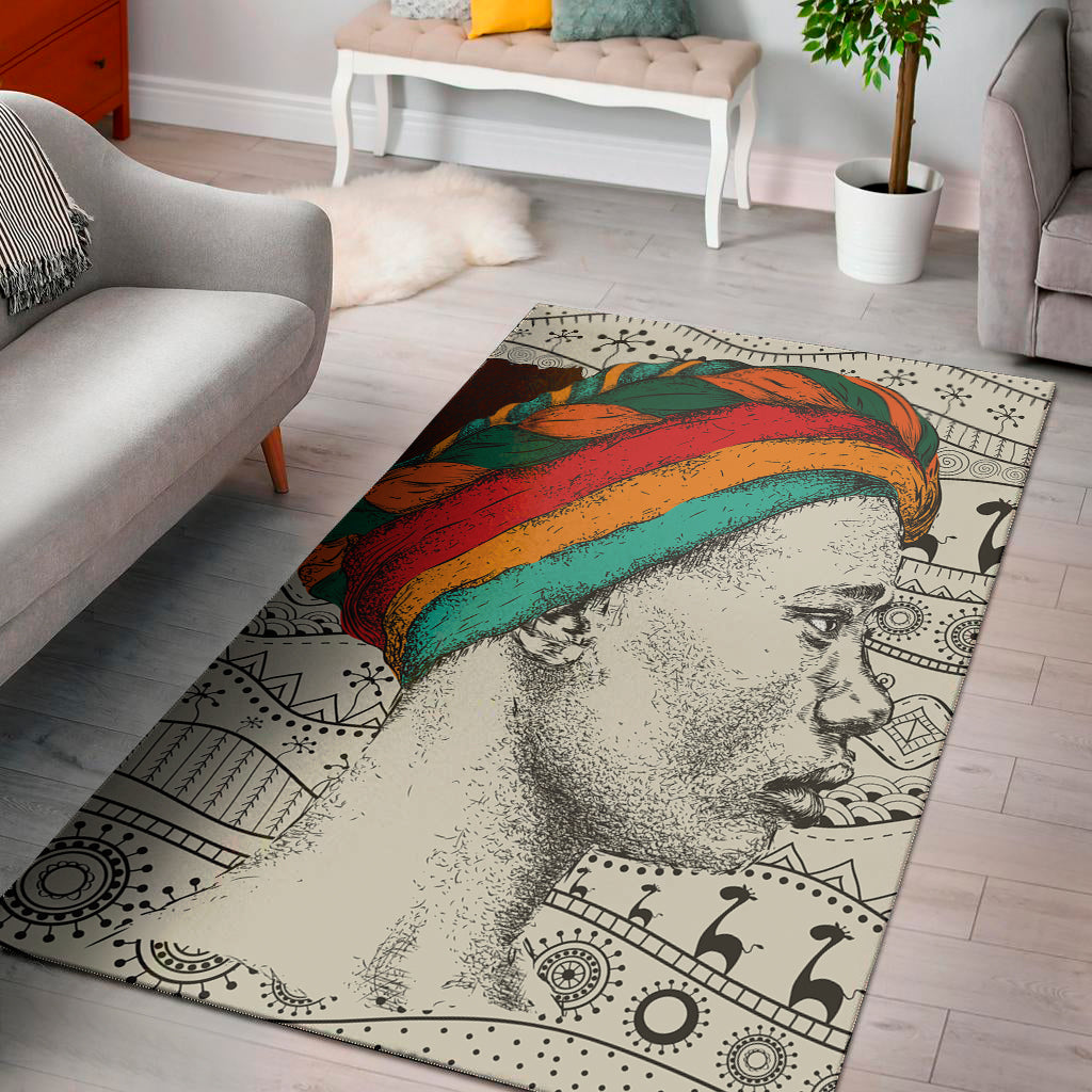 Ethnic African Girl Print Area Rug