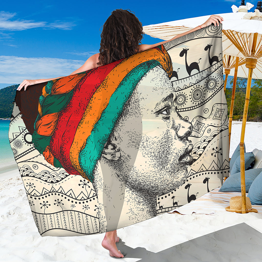 Ethnic African Girl Print Beach Sarong Wrap