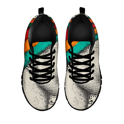 Ethnic African Girl Print Black Sneakers
