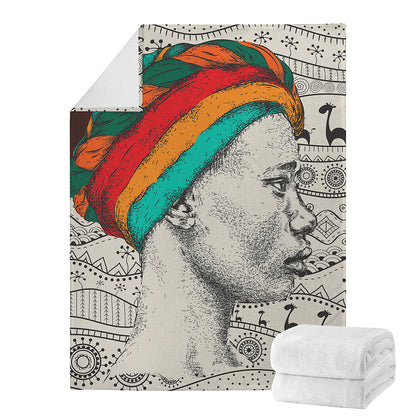 Ethnic African Girl Print Blanket
