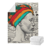 Ethnic African Girl Print Blanket