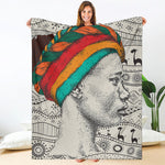Ethnic African Girl Print Blanket