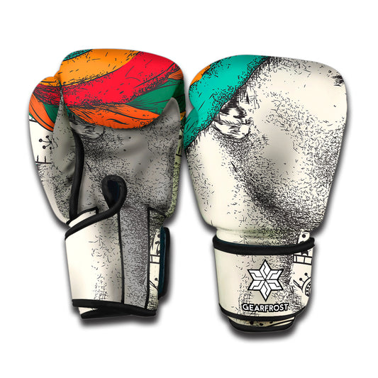 Ethnic African Girl Print Boxing Gloves