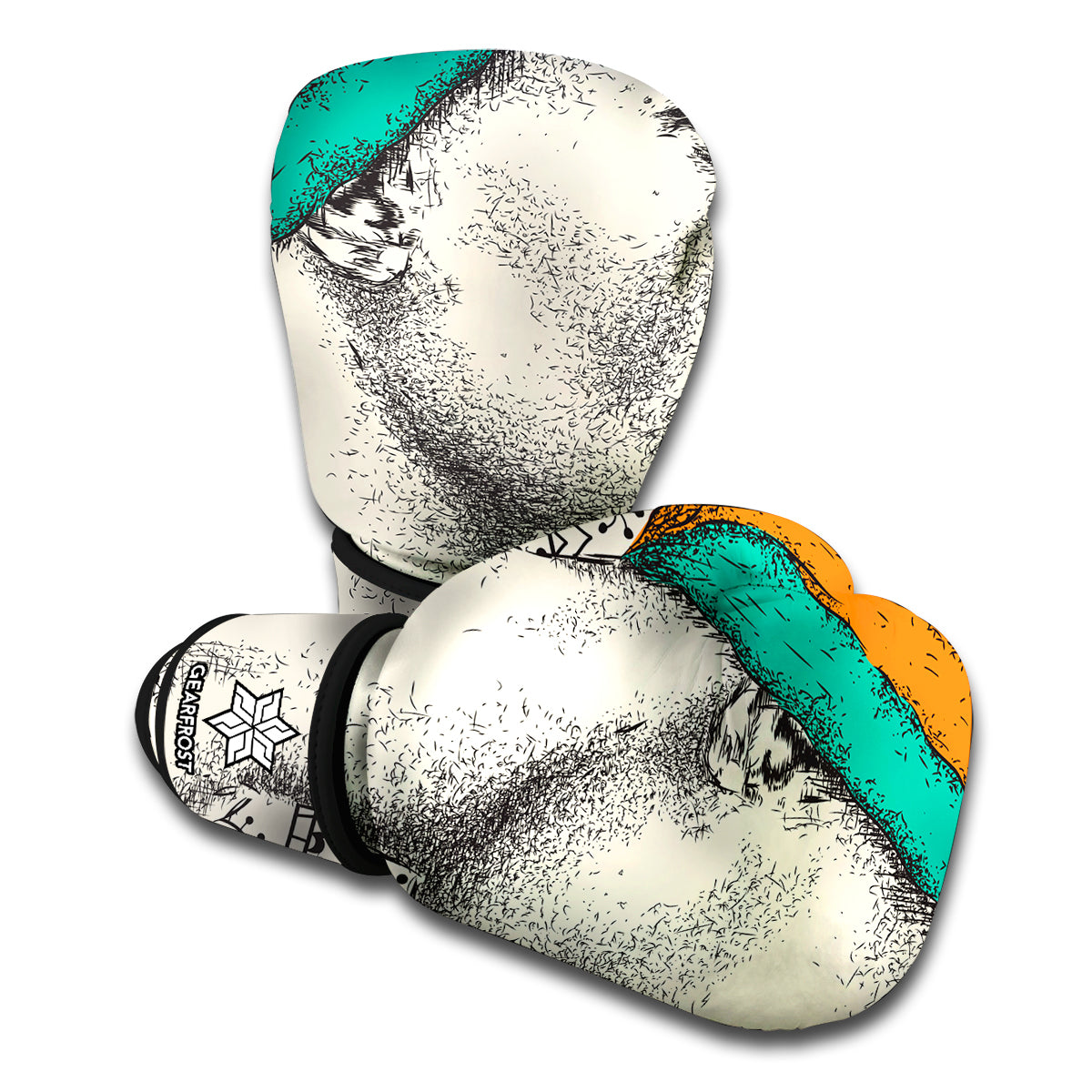 Ethnic African Girl Print Boxing Gloves