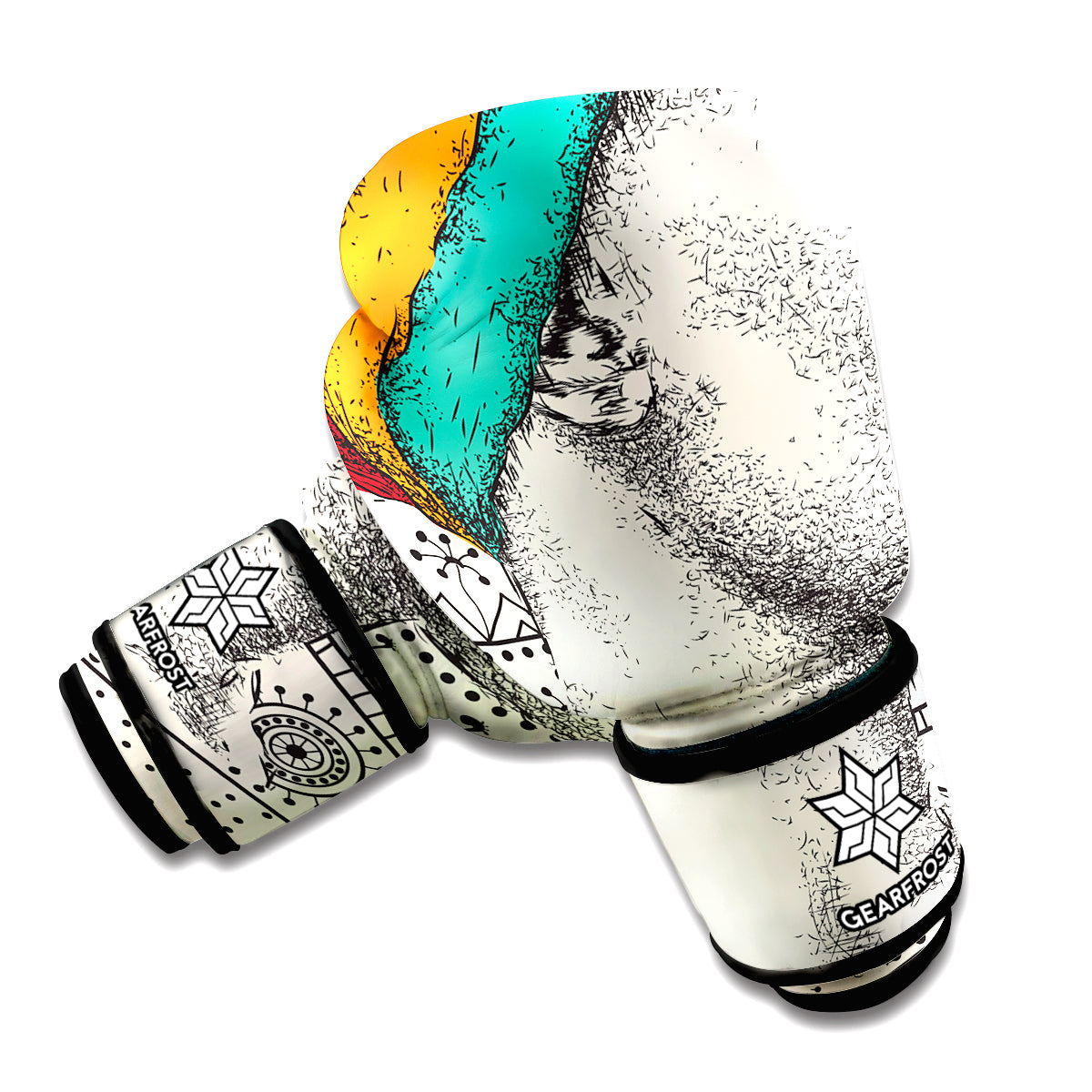Ethnic African Girl Print Boxing Gloves