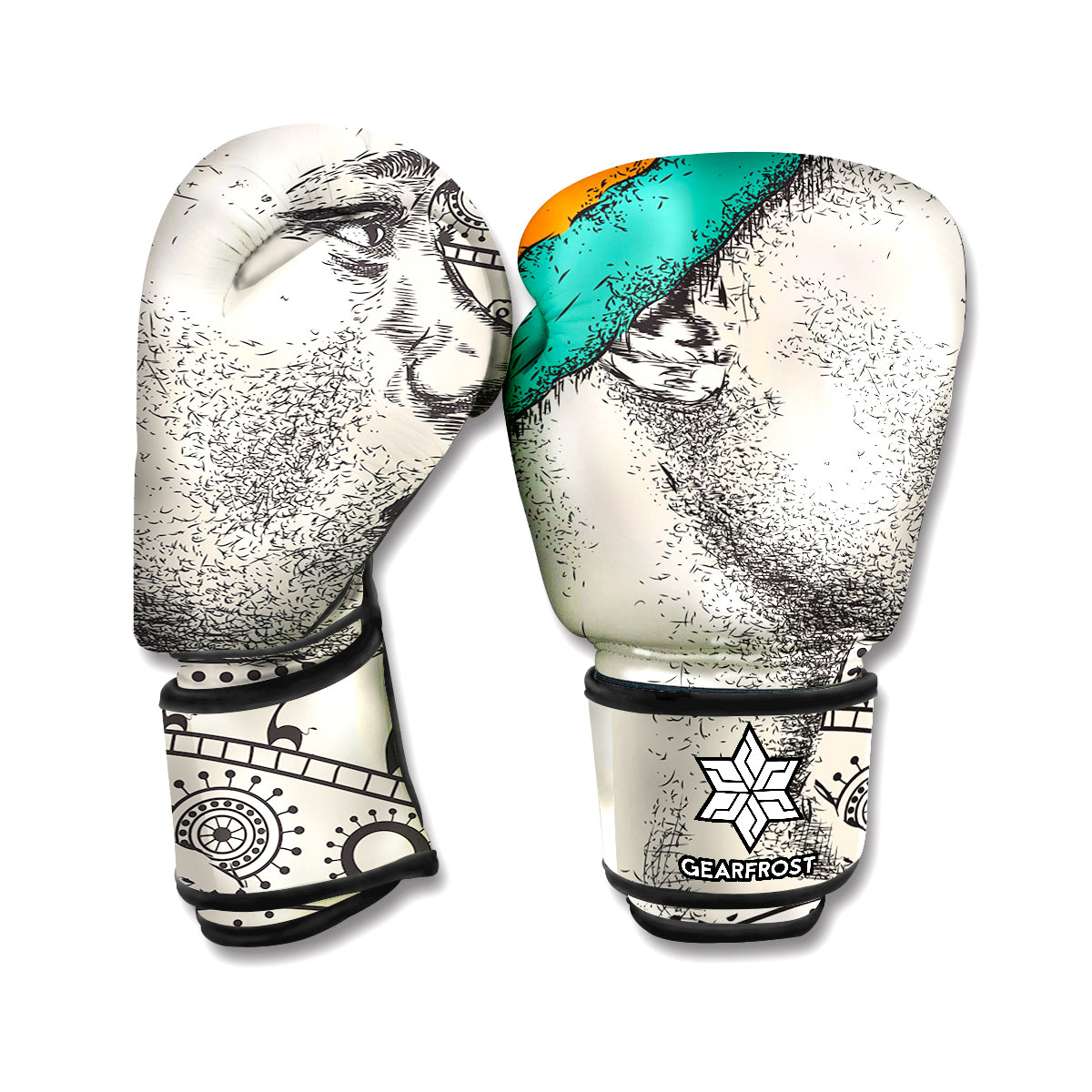 Ethnic African Girl Print Boxing Gloves