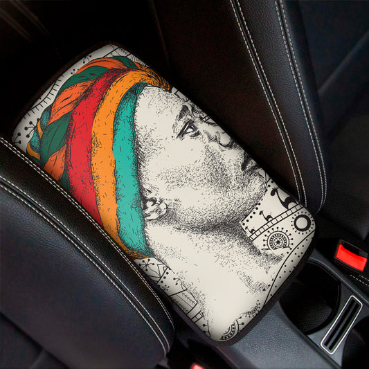 Ethnic African Girl Print Car Center Console Cover