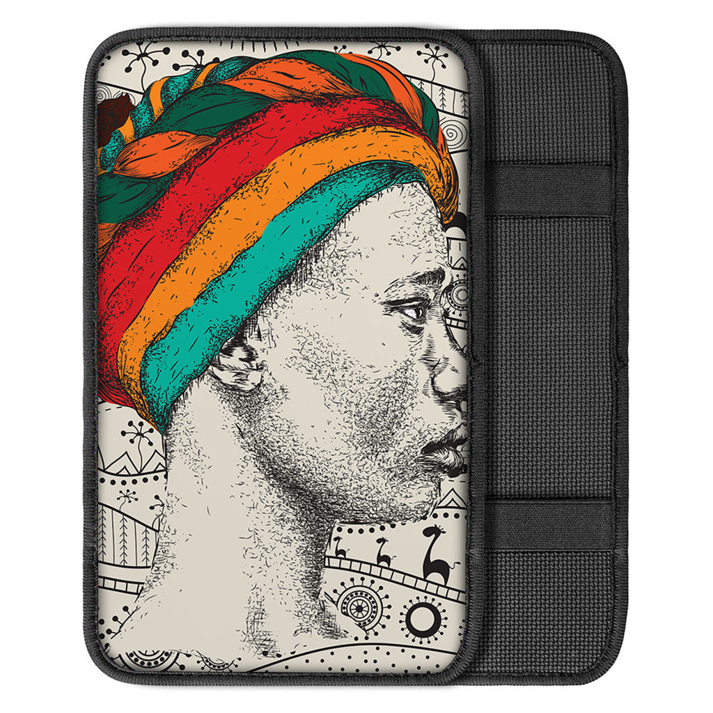 Ethnic African Girl Print Car Center Console Cover