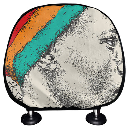 Ethnic African Girl Print Car Headrest Covers