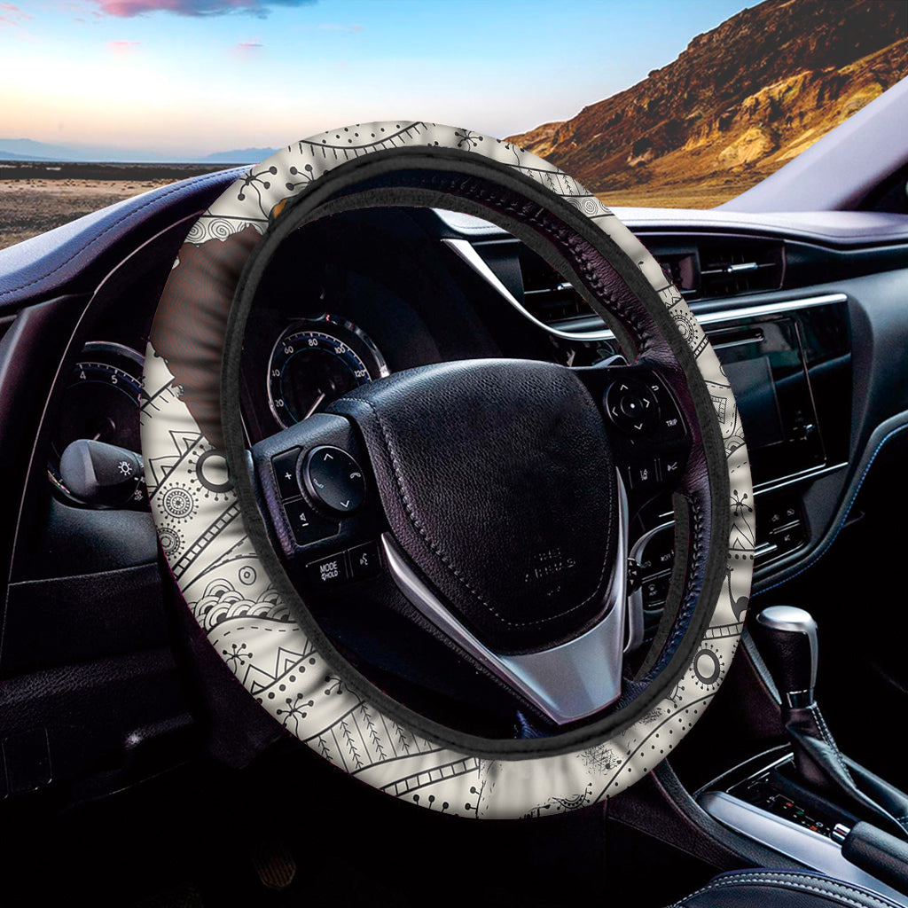 Ethnic African Girl Print Car Steering Wheel Cover
