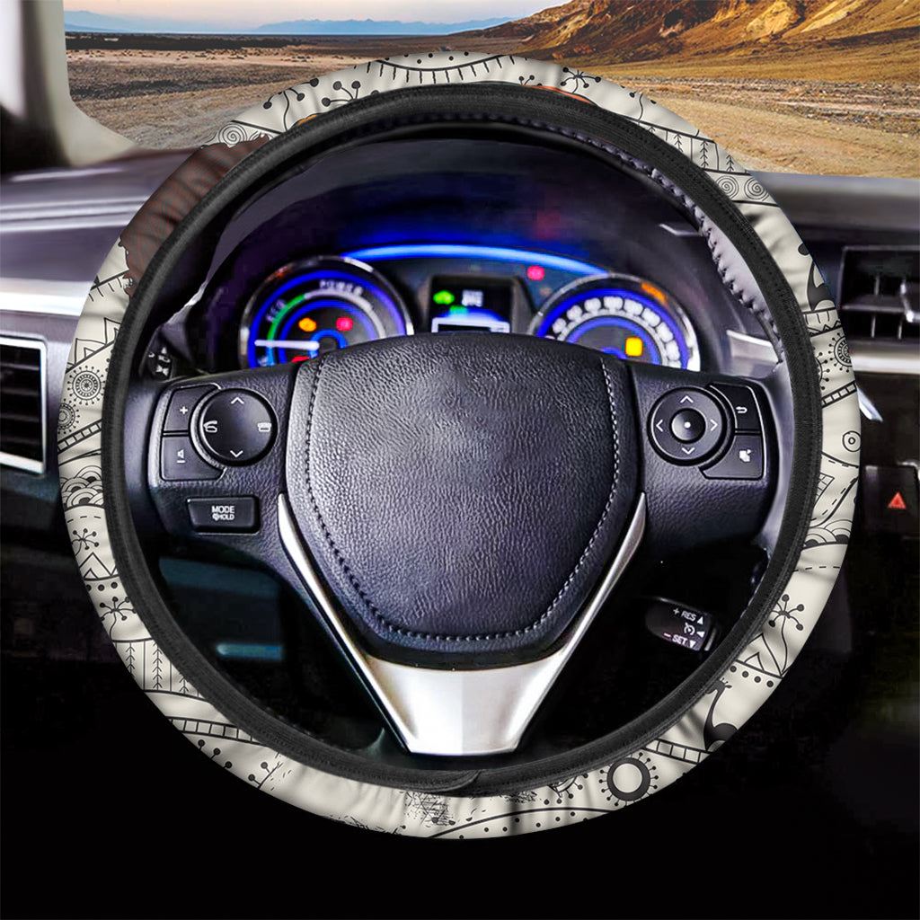 Ethnic African Girl Print Car Steering Wheel Cover