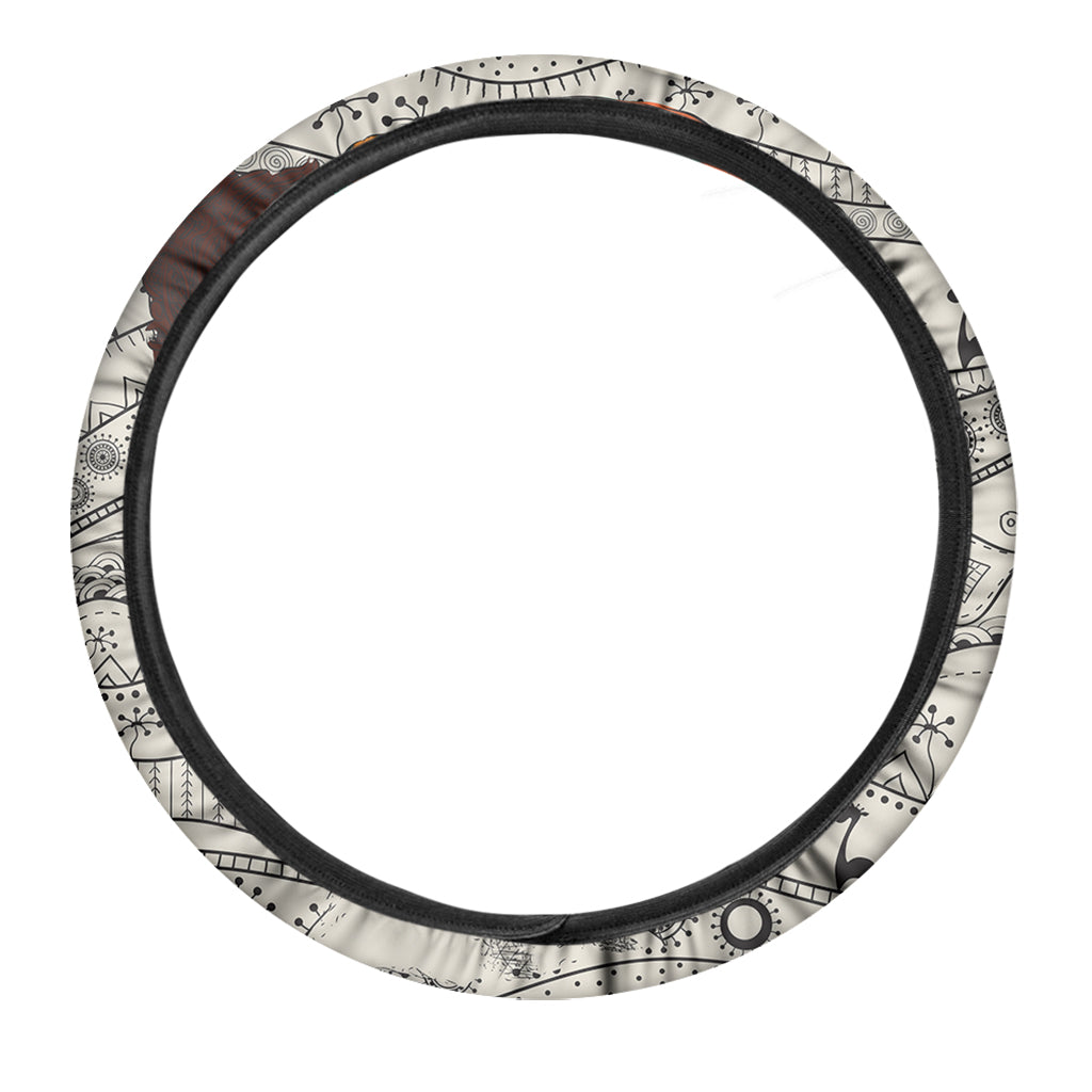 Ethnic African Girl Print Car Steering Wheel Cover