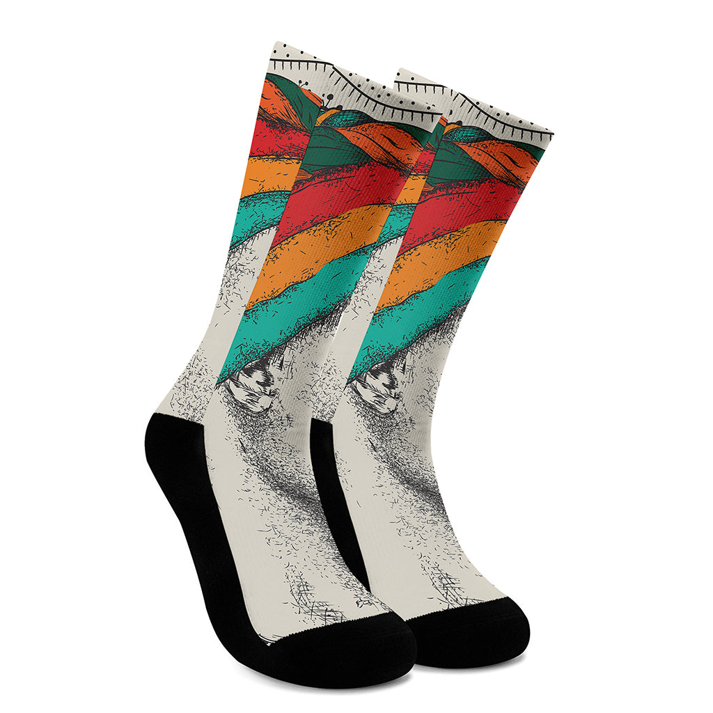 Ethnic African Girl Print Crew Socks