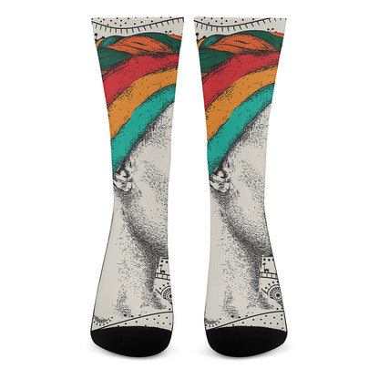 Ethnic African Girl Print Crew Socks