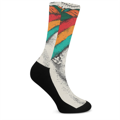 Ethnic African Girl Print Crew Socks