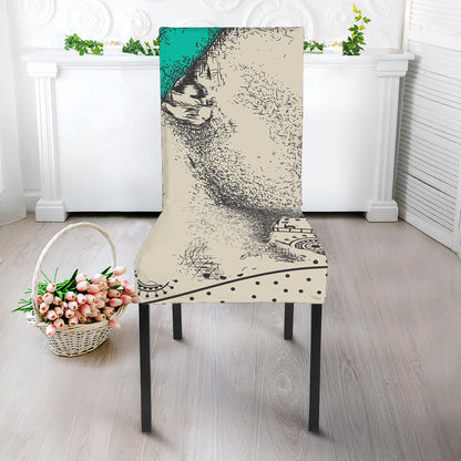Ethnic African Girl Print Dining Chair Slipcover