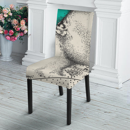 Ethnic African Girl Print Dining Chair Slipcover