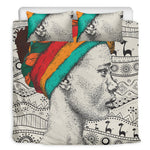 Ethnic African Girl Print Duvet Cover Bedding Set