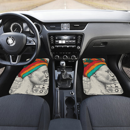 Ethnic African Girl Print Front and Back Car Floor Mats