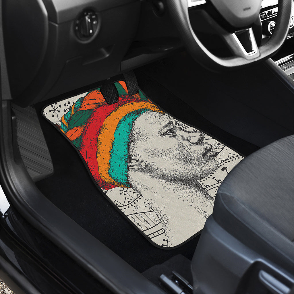 Ethnic African Girl Print Front and Back Car Floor Mats