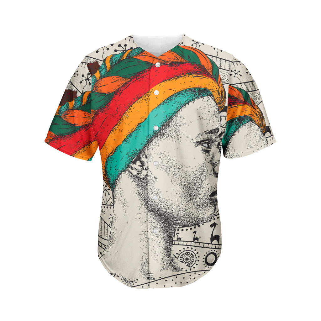 Ethnic African Girl Print Men's Baseball Jersey