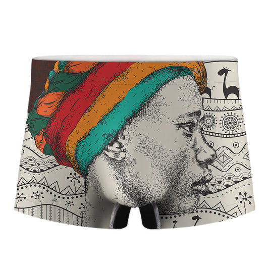 Ethnic African Girl Print Men's Boxer Briefs