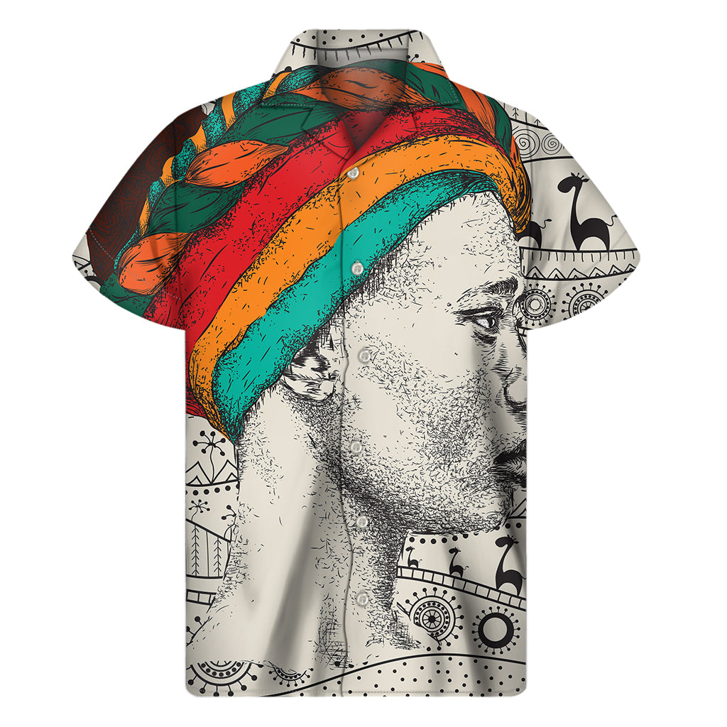 Ethnic African Girl Print Men's Short Sleeve Shirt