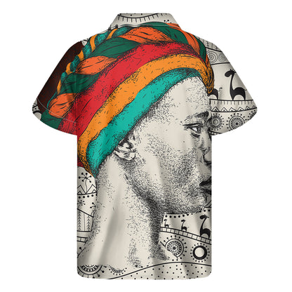 Ethnic African Girl Print Men's Short Sleeve Shirt