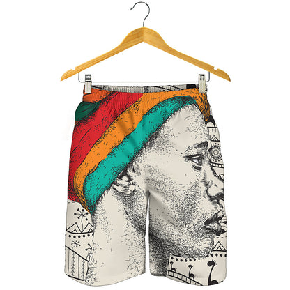 Ethnic African Girl Print Men's Shorts