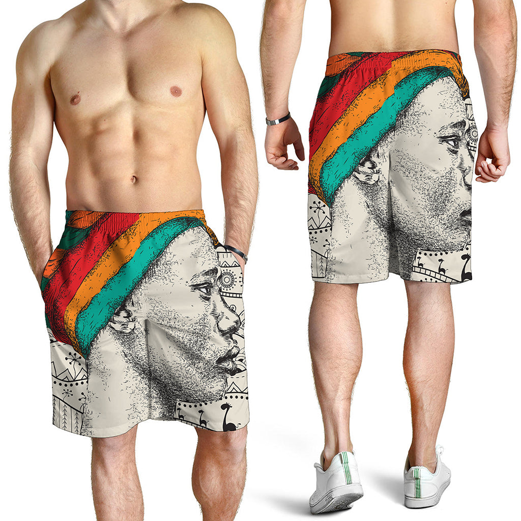 Ethnic African Girl Print Men's Shorts
