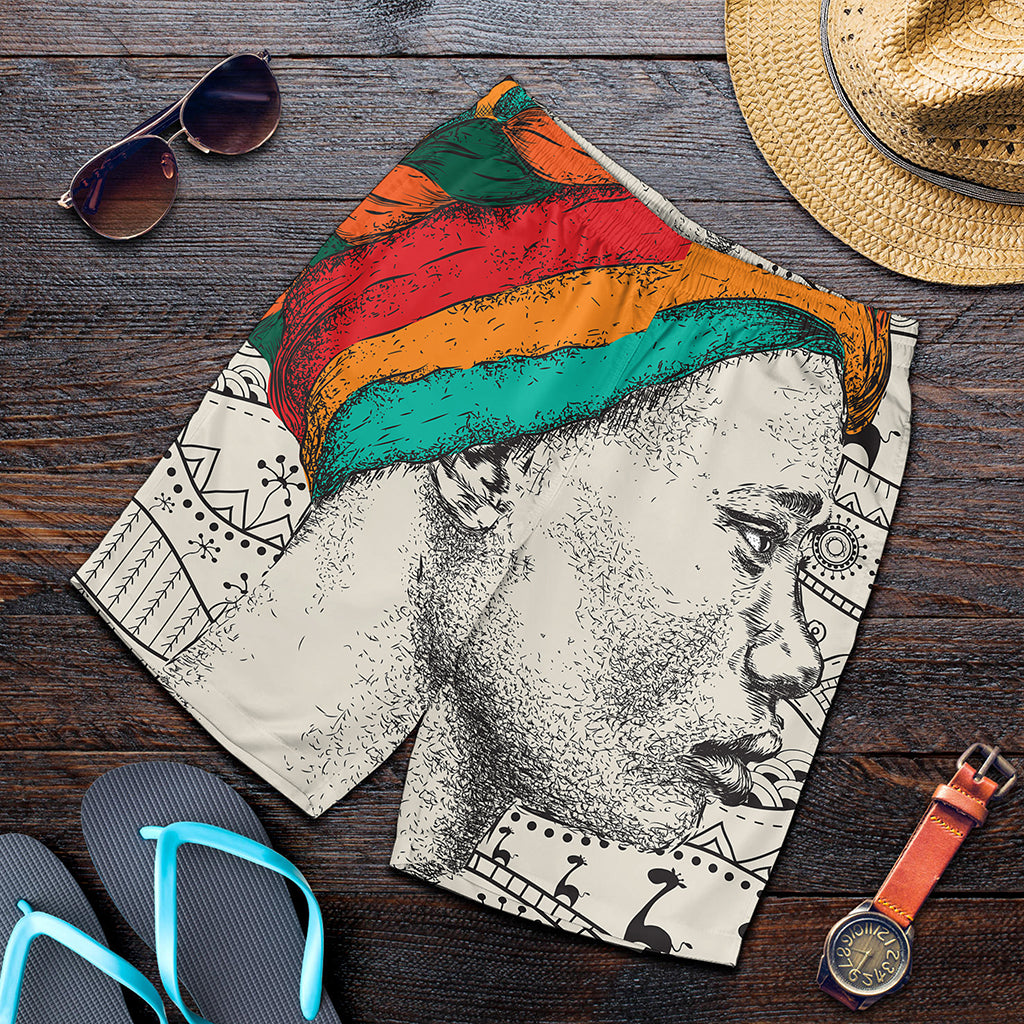 Ethnic African Girl Print Men's Shorts