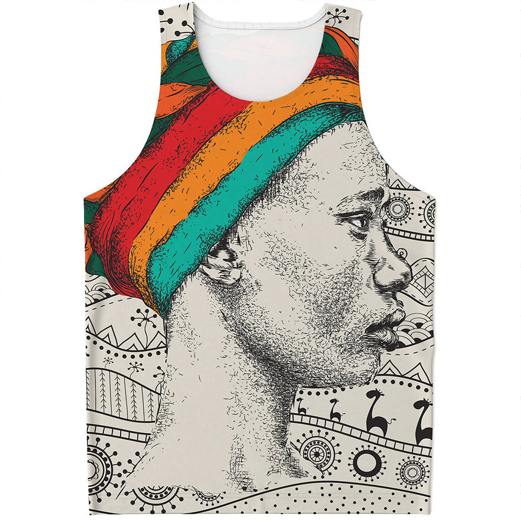 Ethnic African Girl Print Men's Tank Top