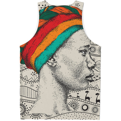 Ethnic African Girl Print Men's Tank Top