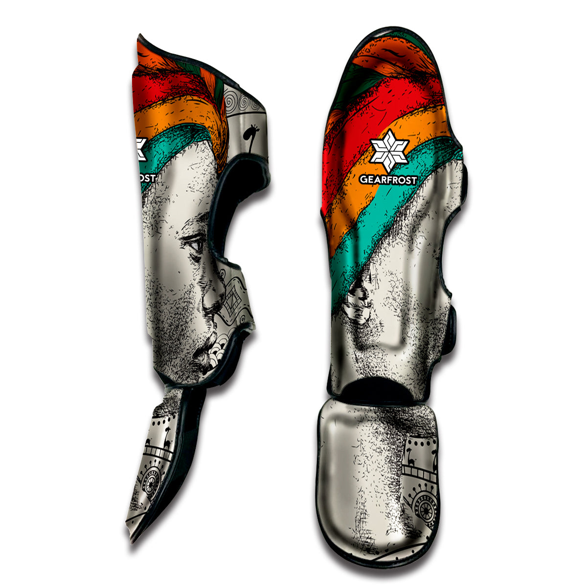 Ethnic African Girl Print Muay Thai Shin Guard