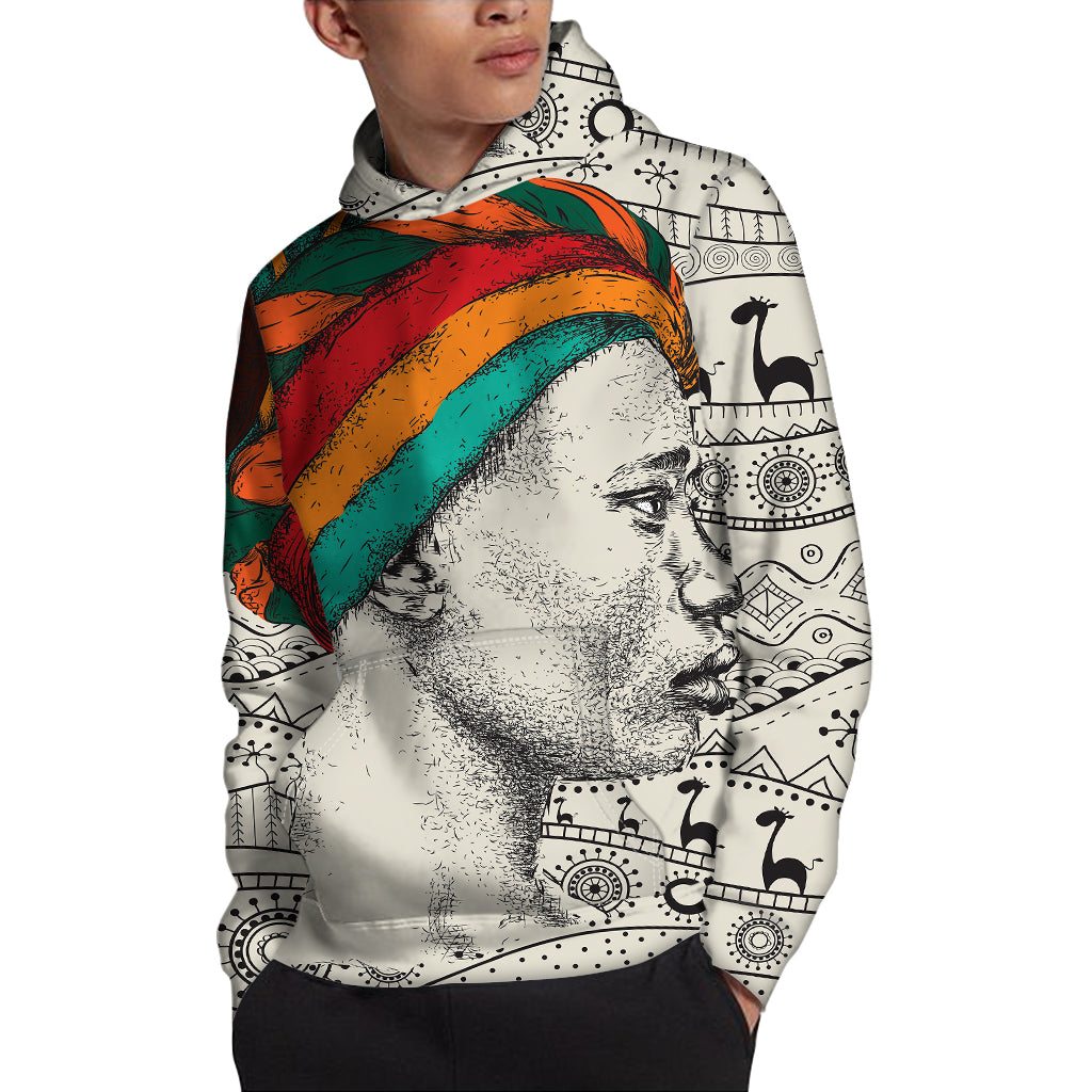 Ethnic African Girl Print Pullover Hoodie