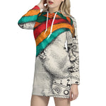 Ethnic African Girl Print Pullover Hoodie Dress