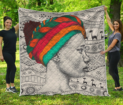 Ethnic African Girl Print Quilt