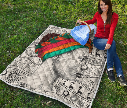 Ethnic African Girl Print Quilt