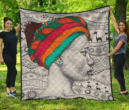 Ethnic African Girl Print Quilt