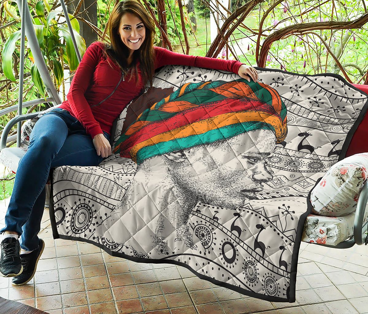 Ethnic African Girl Print Quilt