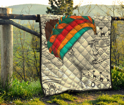 Ethnic African Girl Print Quilt