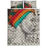 Ethnic African Girl Print Quilt Bed Set