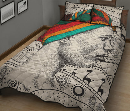 Ethnic African Girl Print Quilt Bed Set