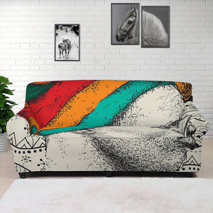 Ethnic African Girl Print Sofa Cover