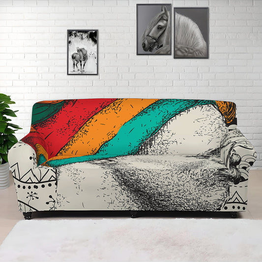 Ethnic African Girl Print Sofa Cover