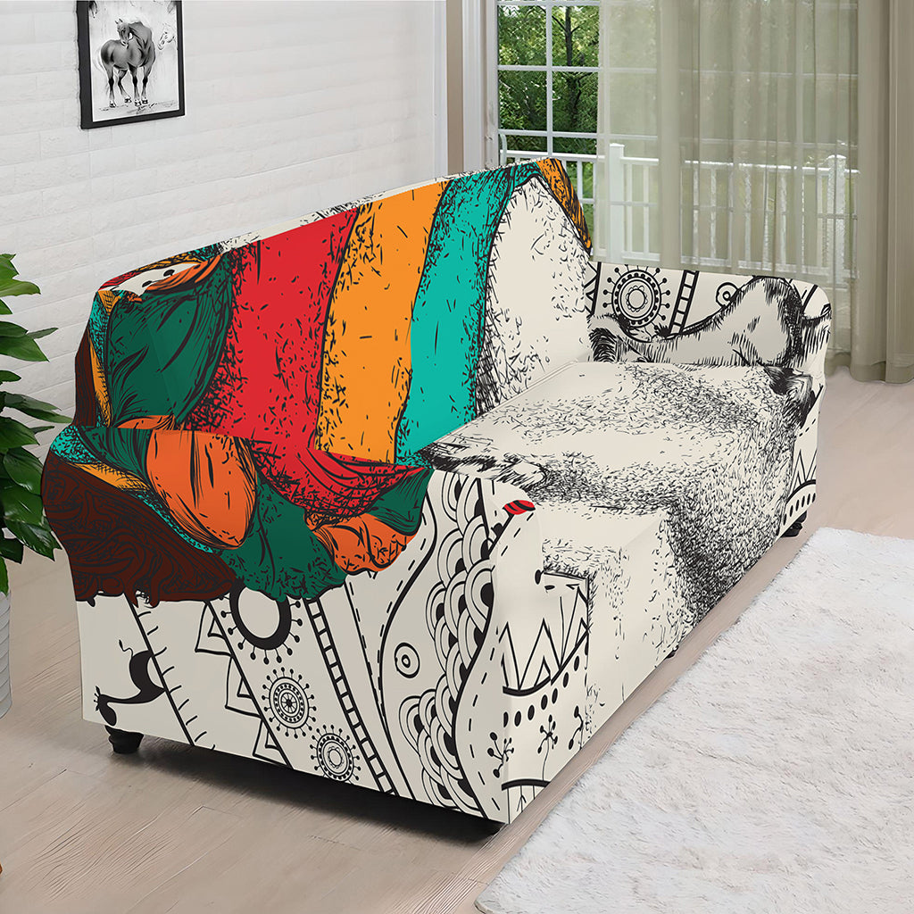 Ethnic African Girl Print Sofa Cover