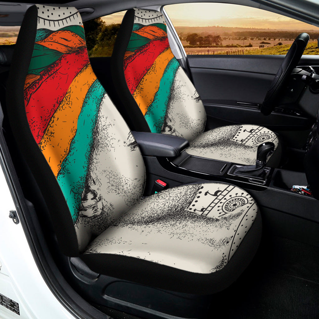 Ethnic African Girl Print Universal Fit Car Seat Covers