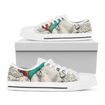 Ethnic African Girl Print White Low Top Shoes