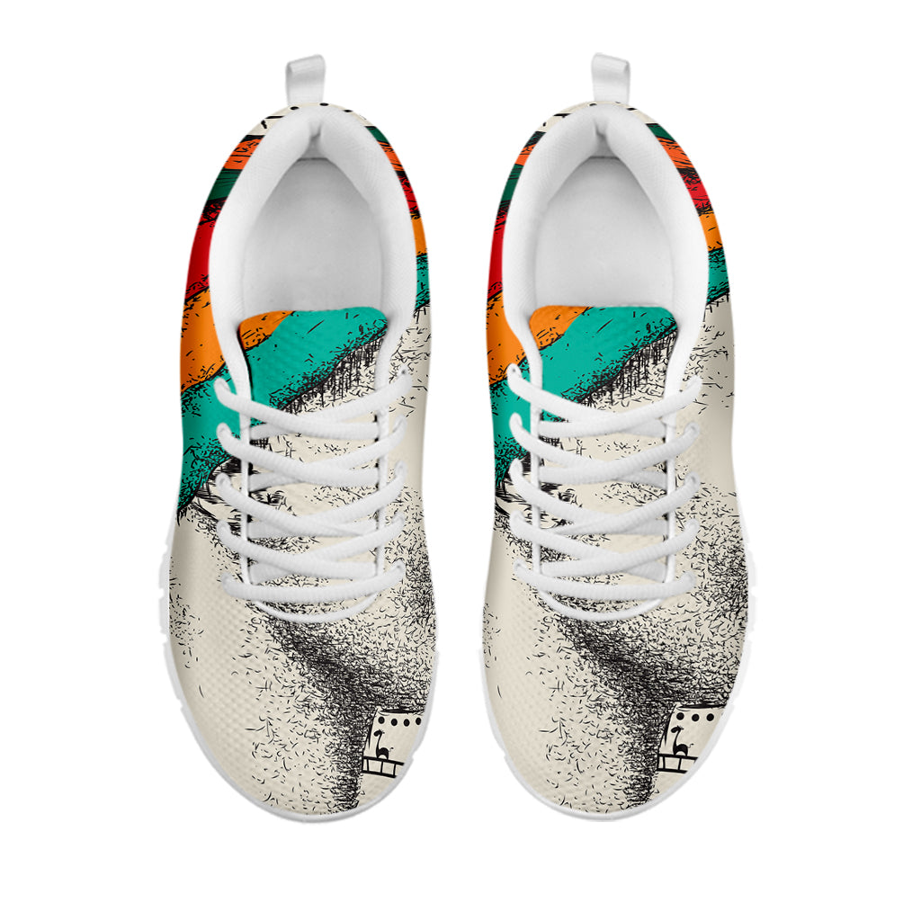 Ethnic African Girl Print White Sneakers