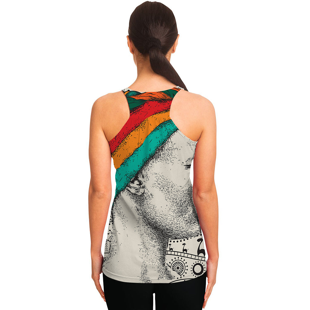 Ethnic African Girl Print Women's Racerback Tank Top